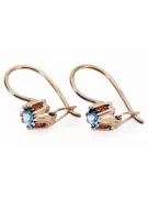 Vintage style Earrings Aquamarine Original Vintage 14K Rose Gold vec053r